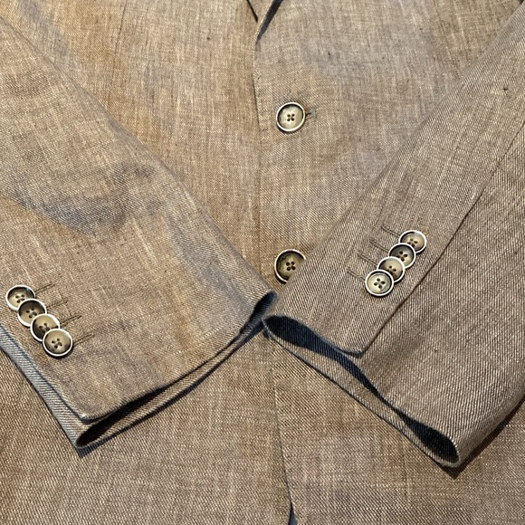 Joseph Abboud Linen Slim Fit Double Vented  Notched Lapel Jacket Blazer 40L - Picture 1 of 14